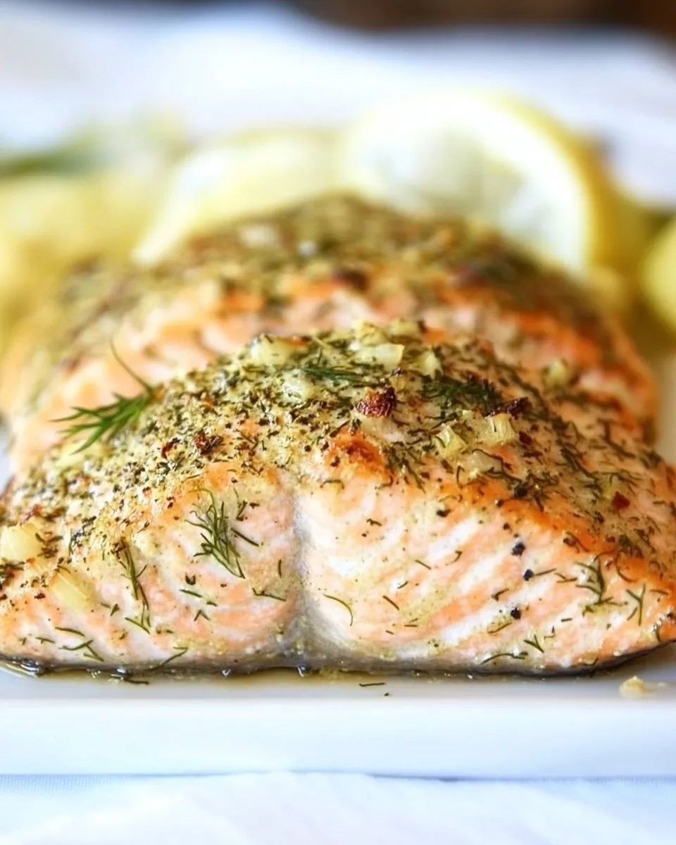 Healthy Baked Salmon with Dill and Garlic recipe photo