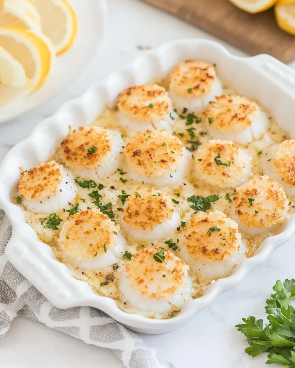 Classic Baked Scallops with Ritz Crackers shot