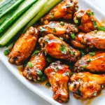 Homemade Baked Sticky Honey Garlic Buffalo Wings photo