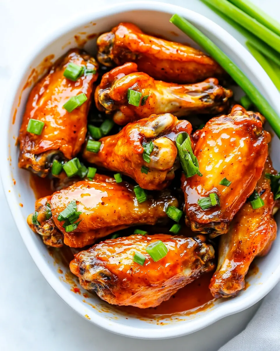 Easy Baked Sticky Honey Garlic Buffalo Wings recipe photo