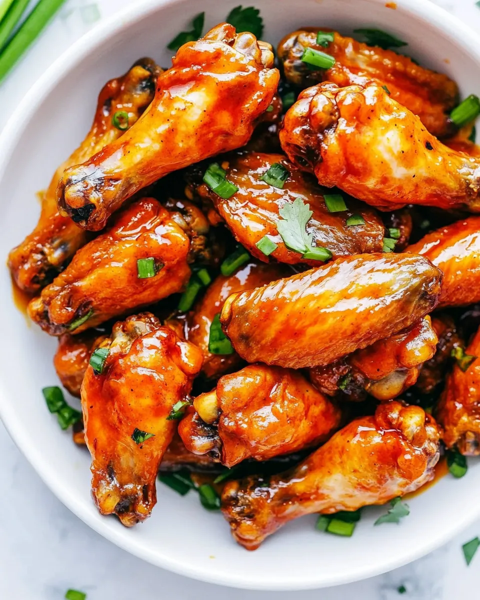 Tasty Baked Sticky Honey Garlic Buffalo Wings shot