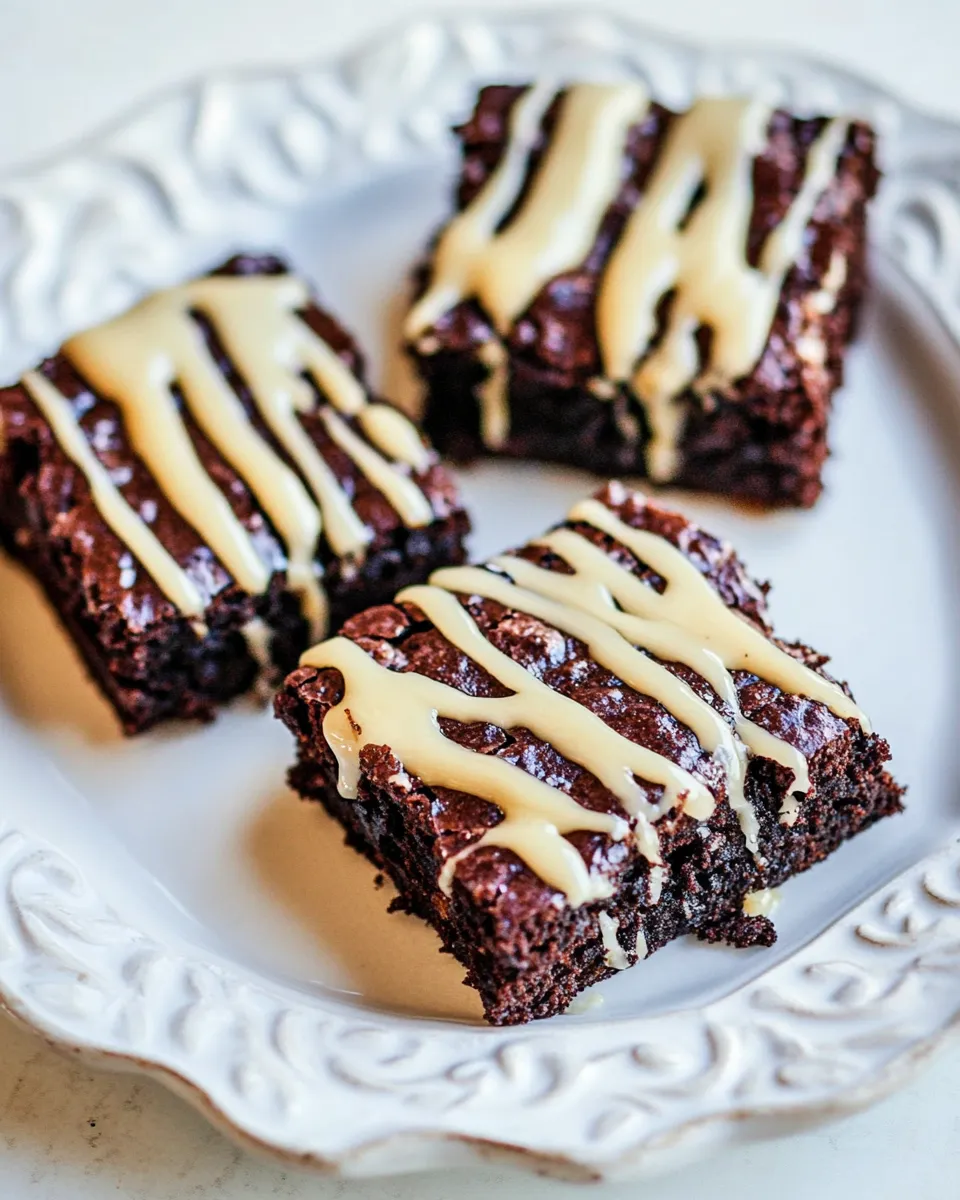 Homemade Banana Bread Brownies with Vanilla Caramel Glaze photo