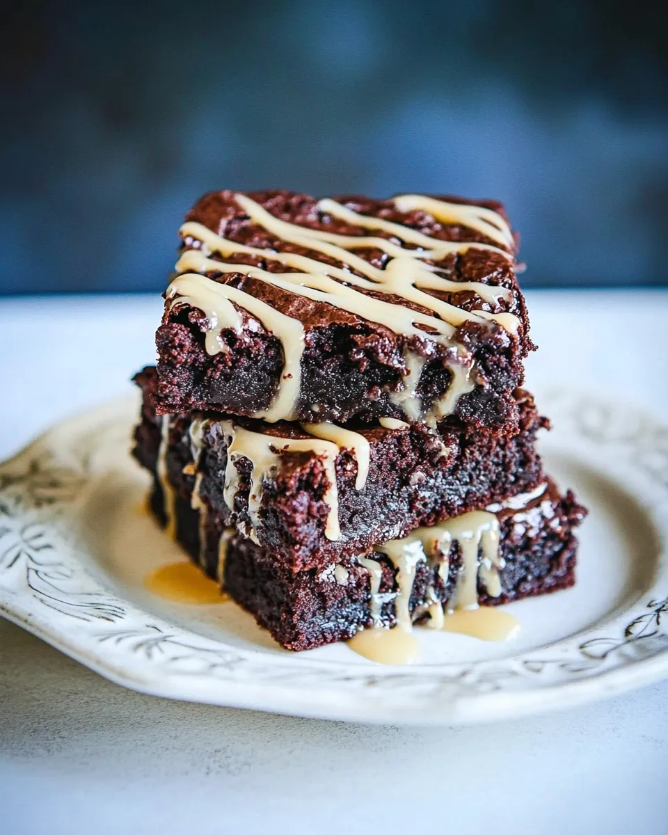 Delicious Banana Bread Brownies with Vanilla Caramel Glaze image