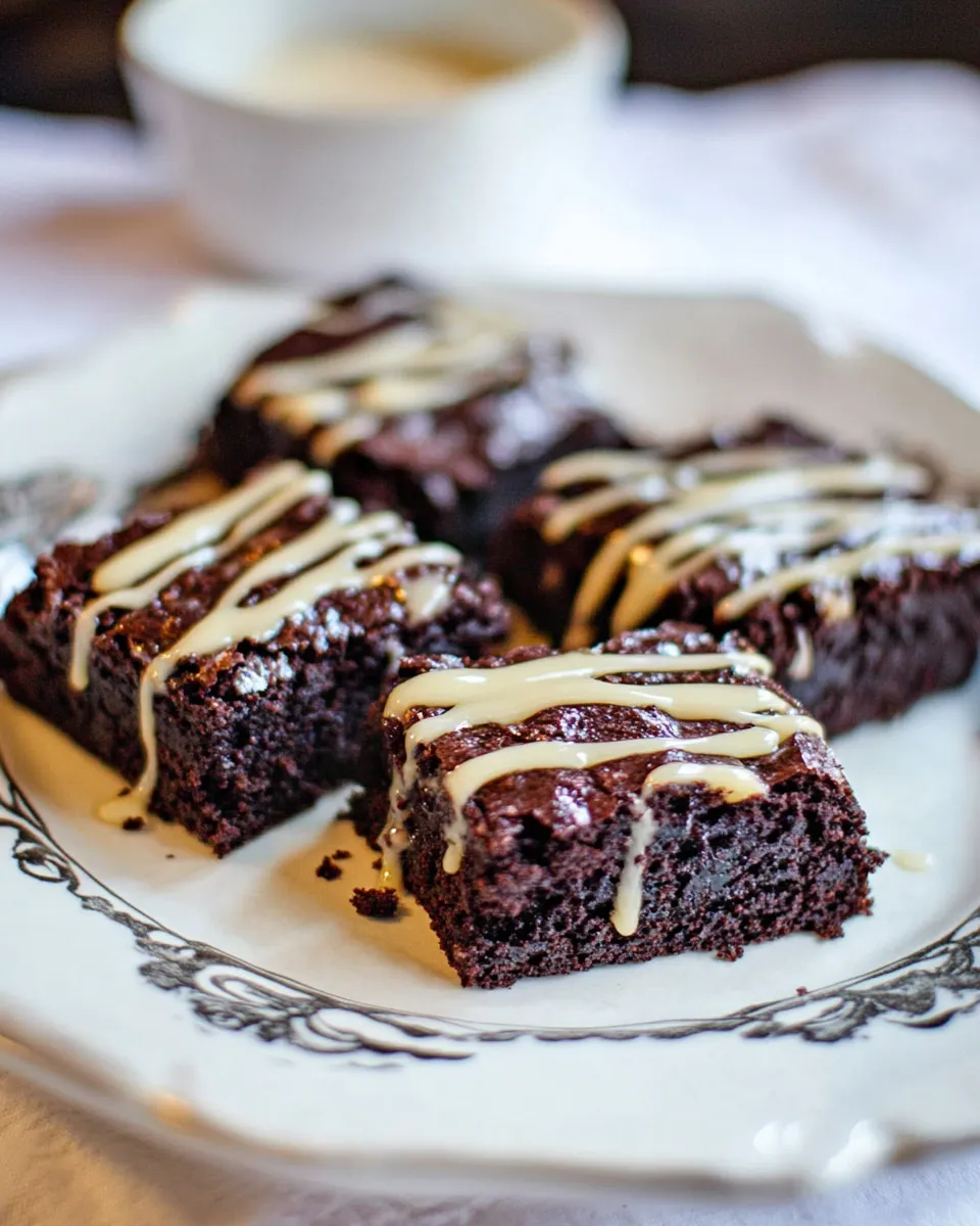 Best Banana Bread Brownies with Vanilla Caramel Glaze shot