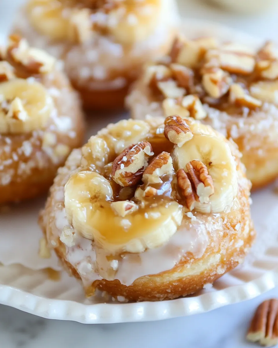 Delicious Banana Caramel Pecan Doughnuts (gourdoughs copycat) shot