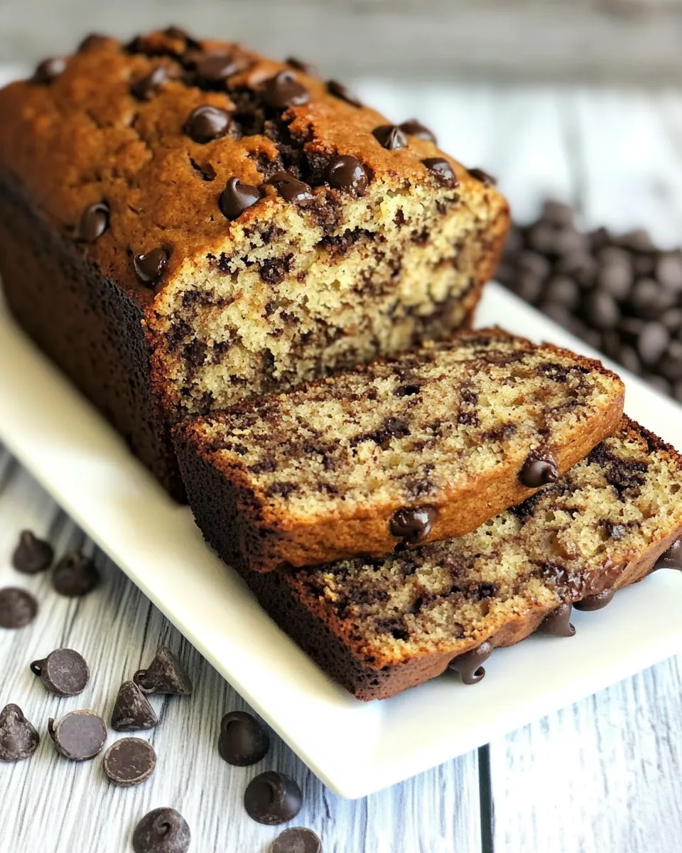 Delicious Banana Chocolate Chip Bread shot