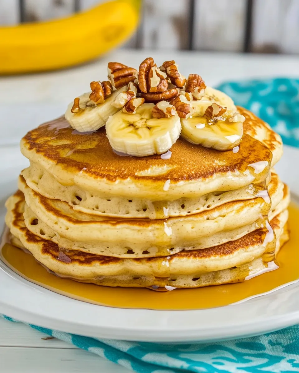 Homemade Banana Pecan Pancakes photo