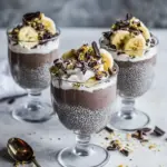 Easy Banana and Chocolate Chia Cream Pie Parfaits. recipe image