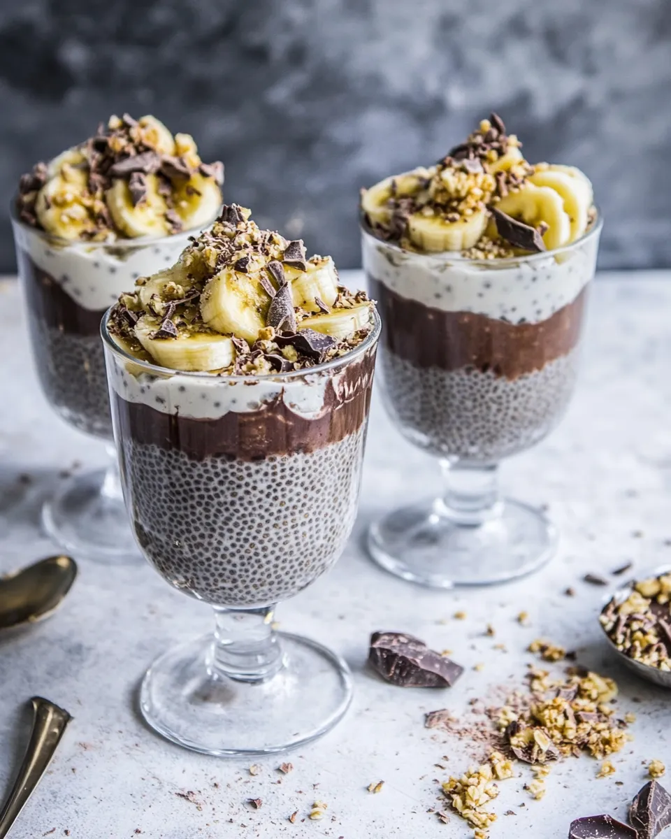 Easy Banana and Chocolate Chia Cream Pie Parfaits. picture