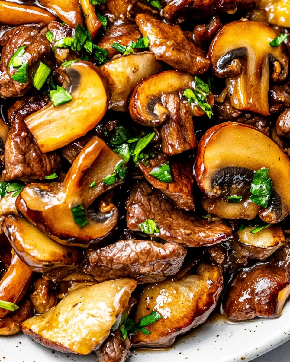 Delicious Beef Mushroom Stir Fry shot