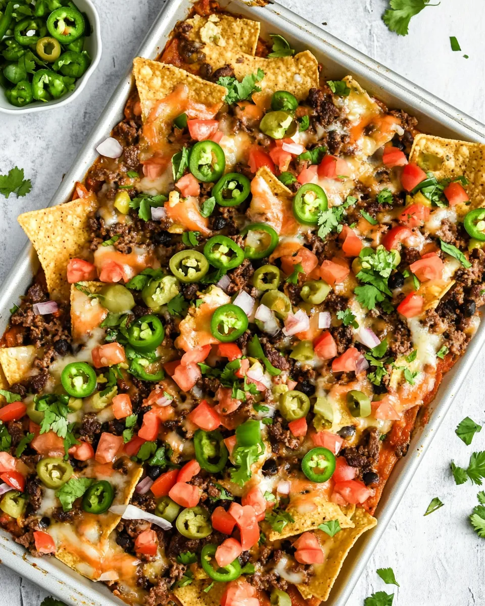 Easy Beef Sheet Pan Nachos Recipe photo