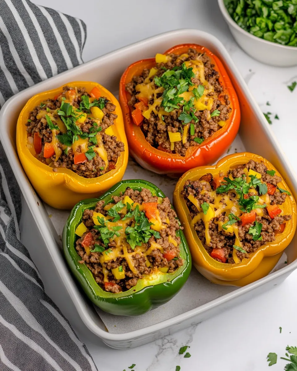 Delicious Beef Stuffed Peppers shot