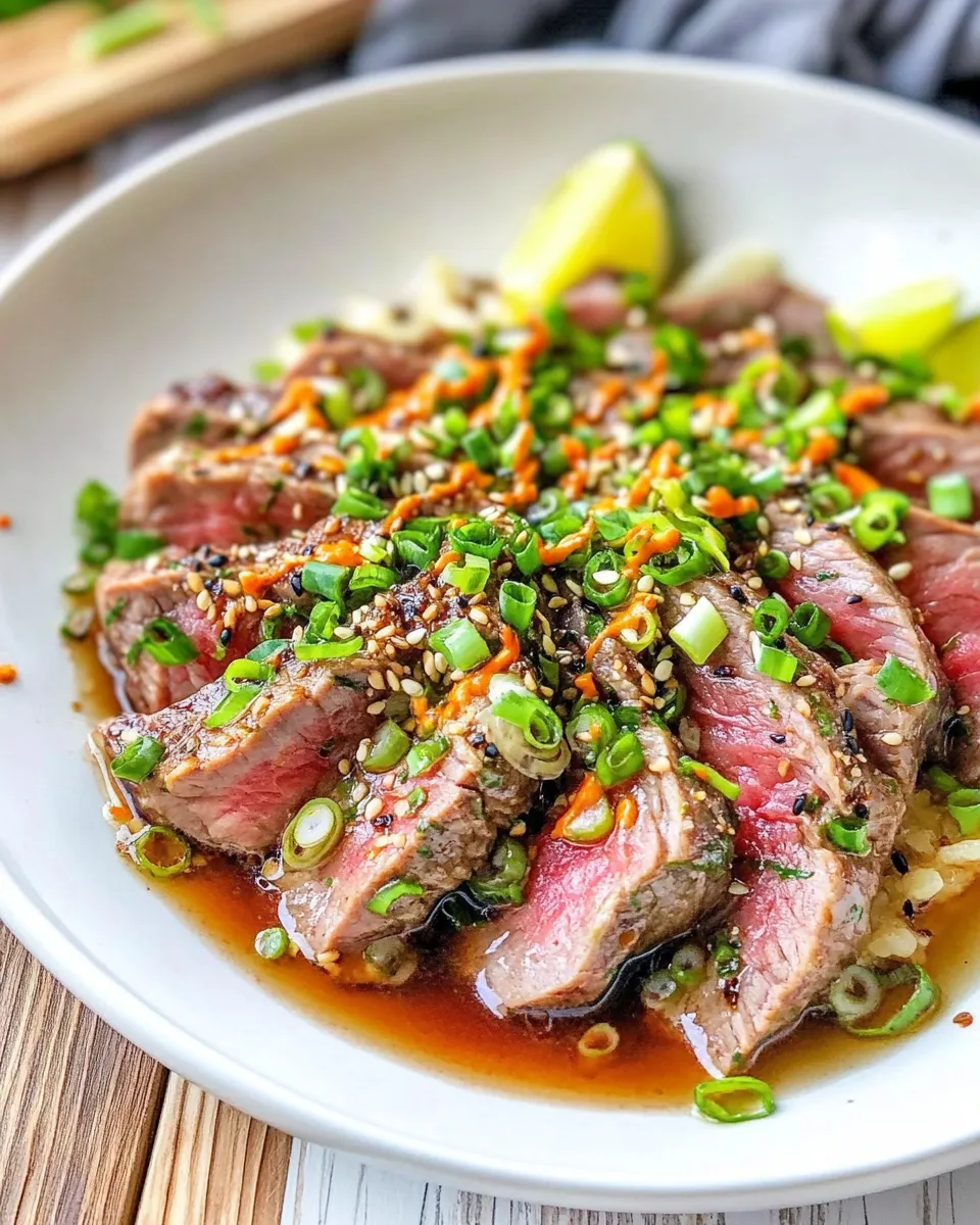 Delicious Beef Tataki shot