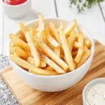 Homemade Belgian French Fries with Mayonnaise photo