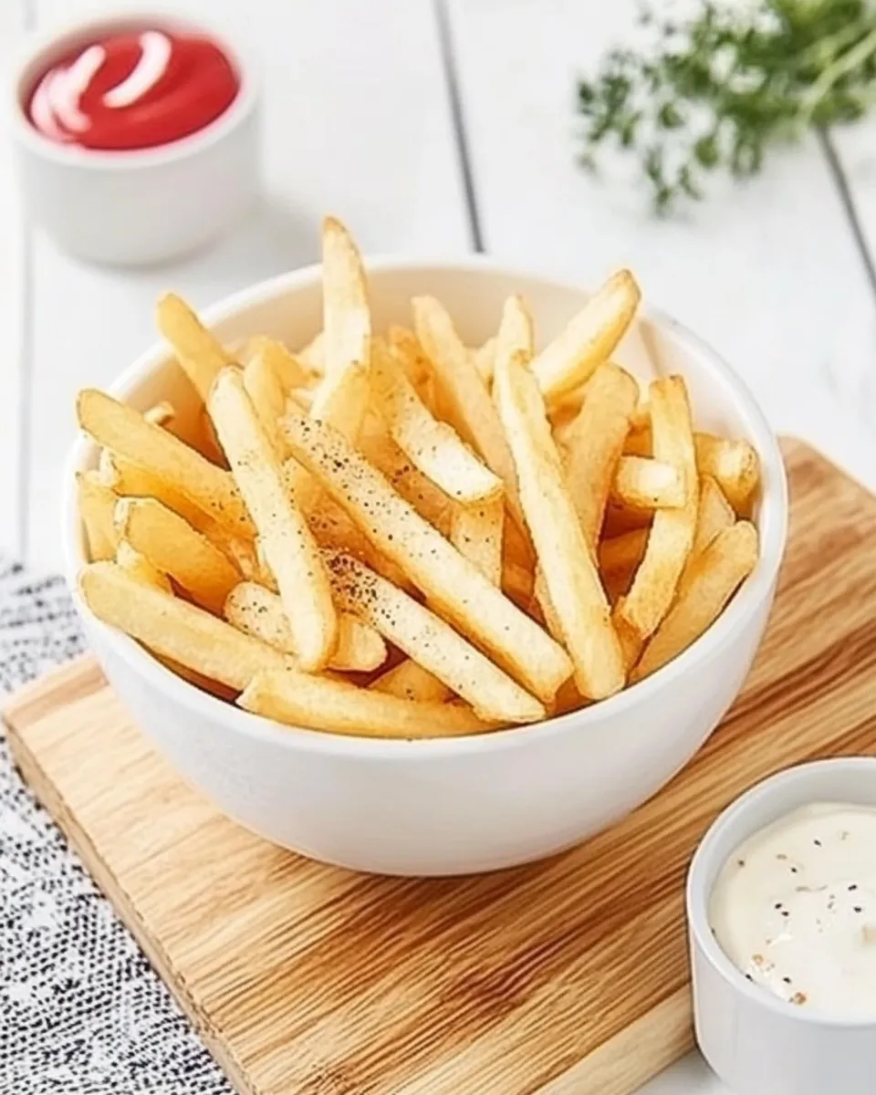 Homemade Belgian French Fries with Mayonnaise photo