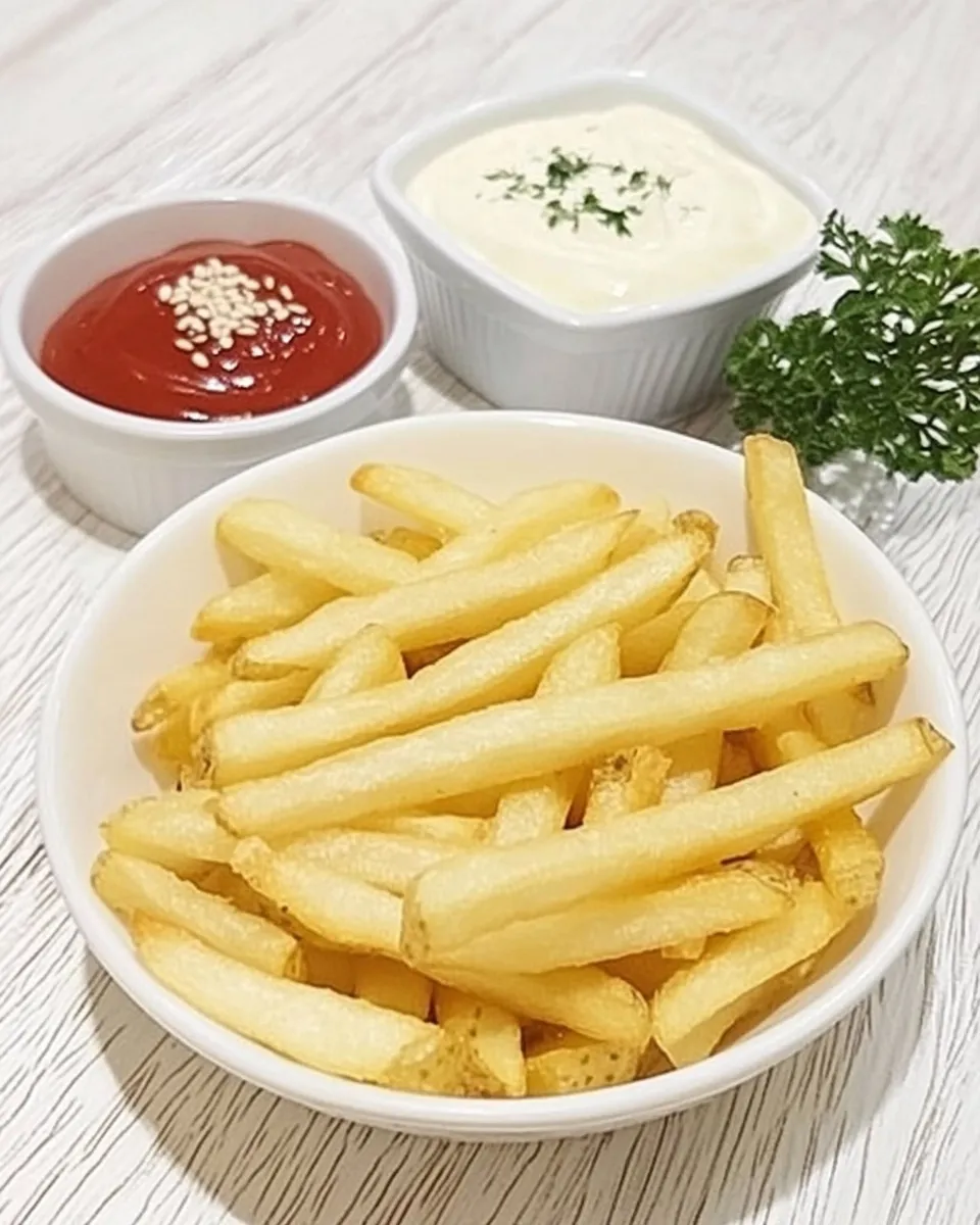Delicious Belgian French Fries with Mayonnaise shot