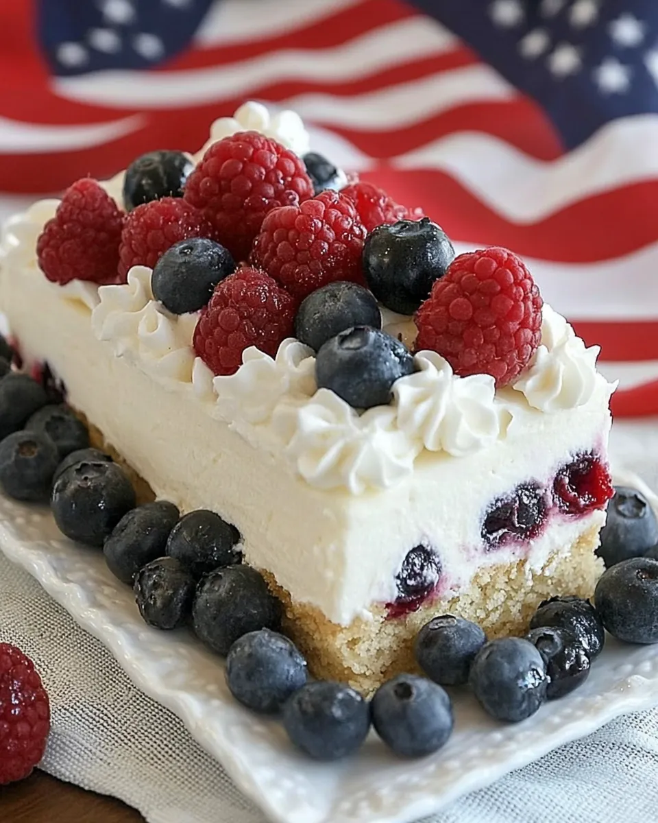 Classic Berry Cheesecake Flag Dessert image