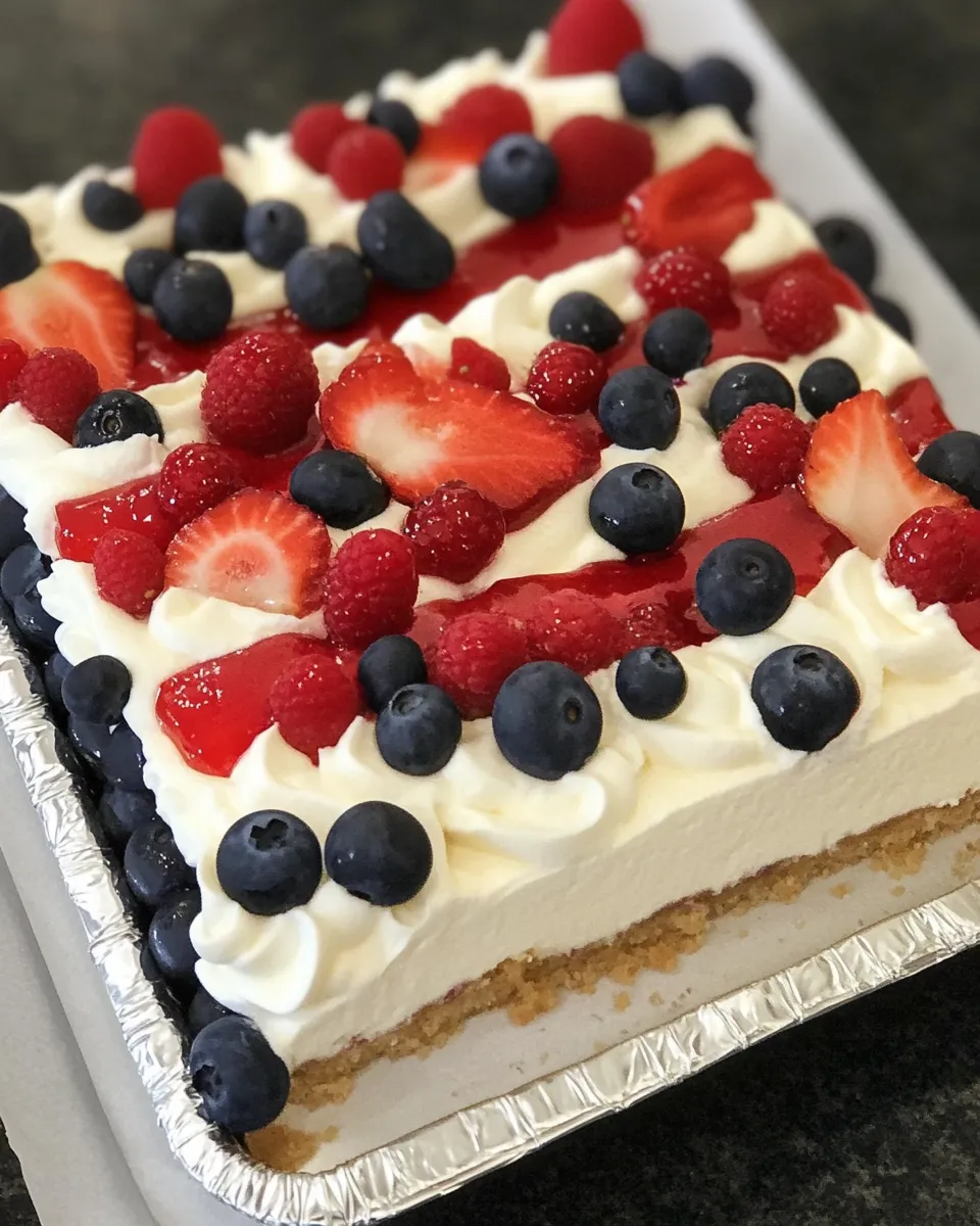 Delicious Berry Cheesecake Flag Dessert shot