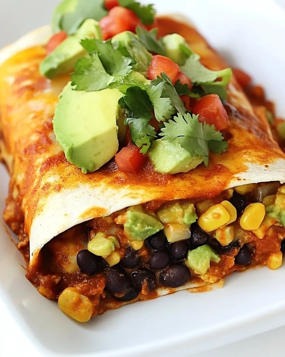 Delicious Black Bean Avocado Enchiladas image