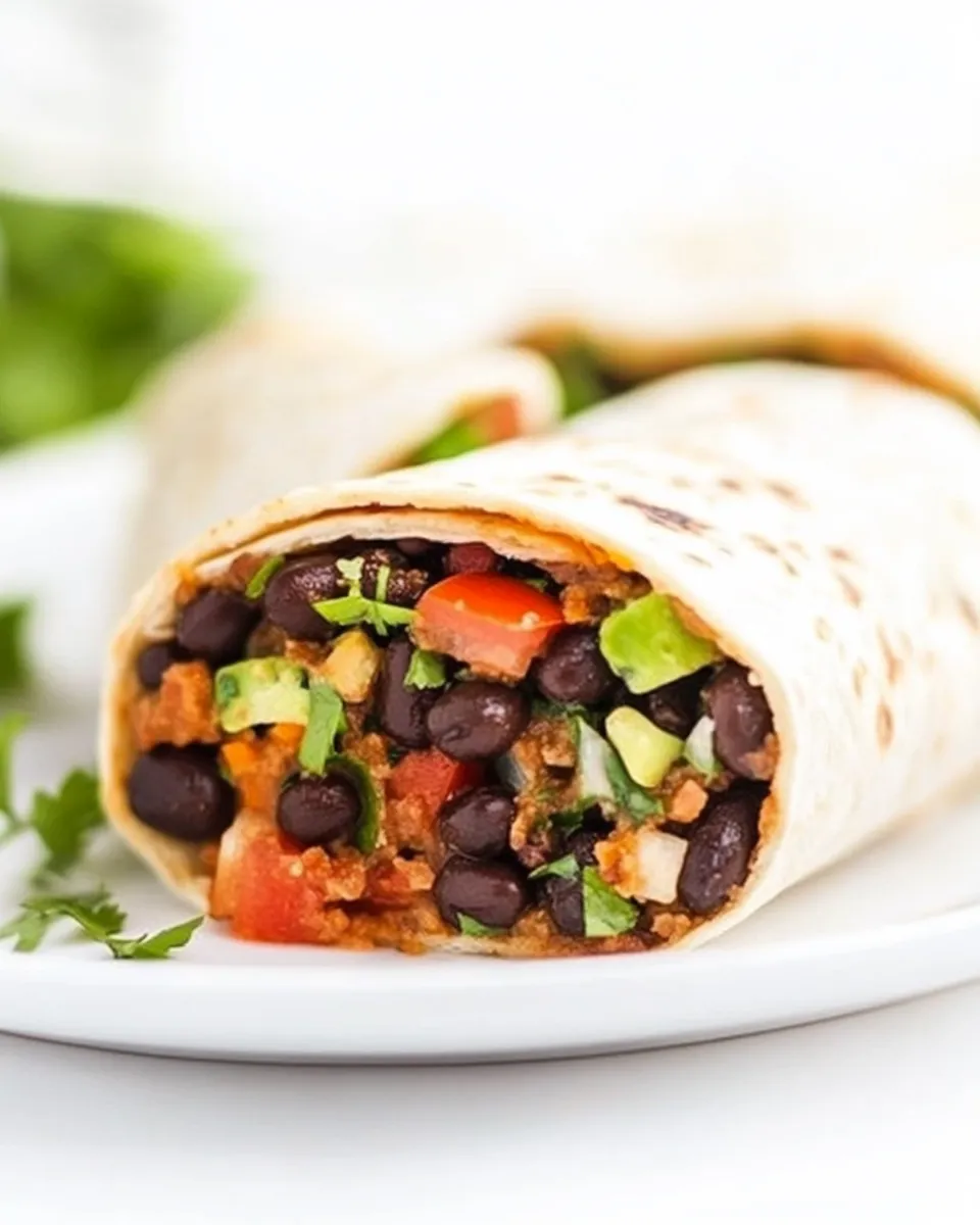 Homemade Black Bean Burrito (Vegan!) photo