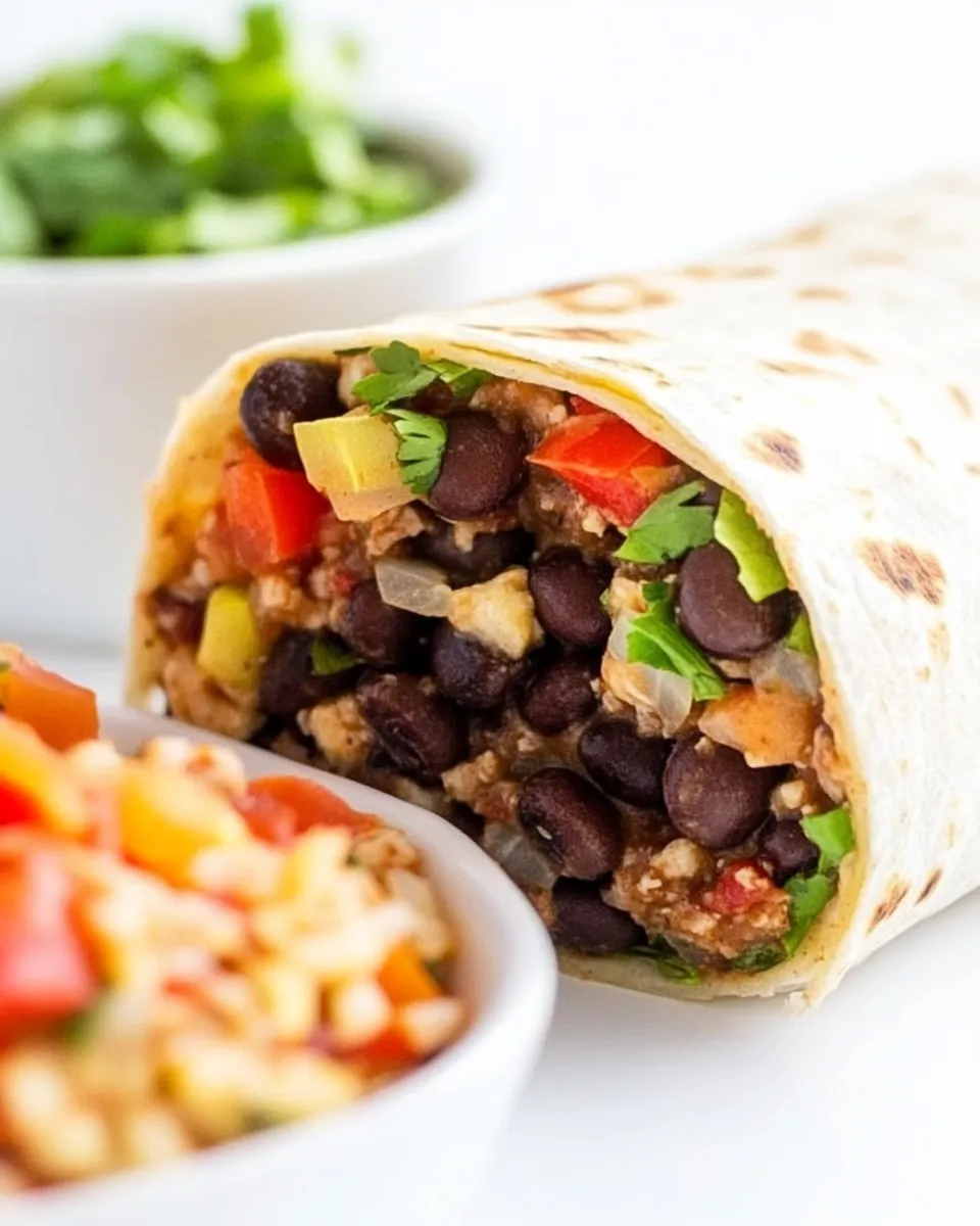 Healthy Black Bean Burrito (Vegan!) shot