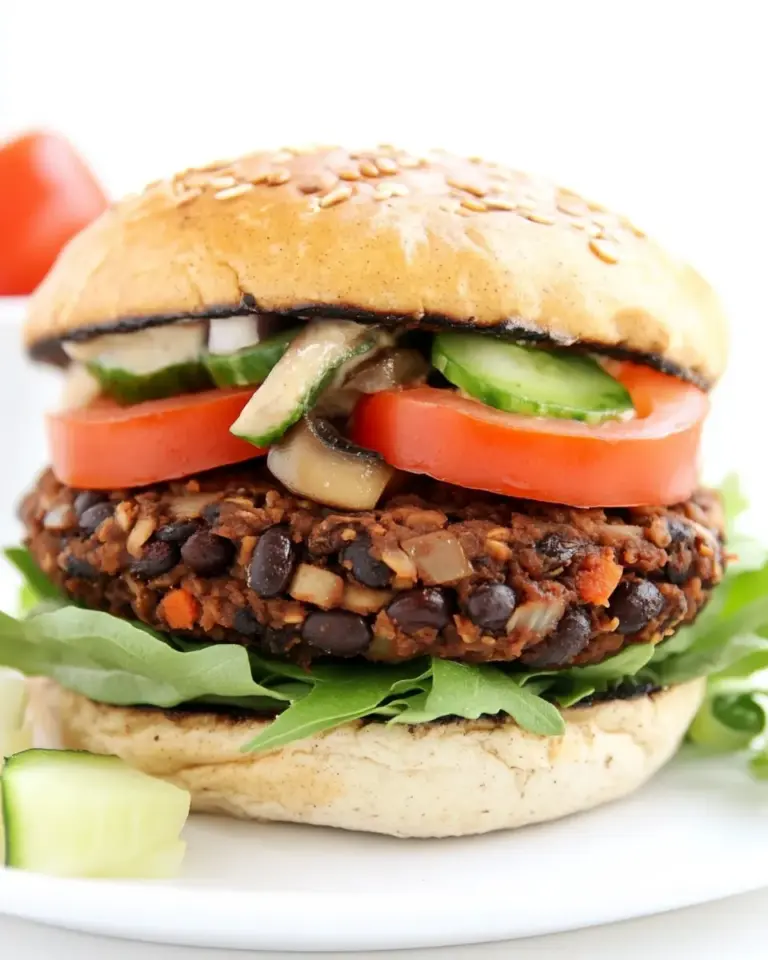 Homemade Black Bean Mushroom Burger (Vegan!) photo