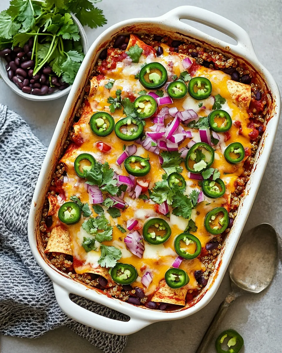 Quick Black Bean Quinoa Enchilada Bake recipe photo
