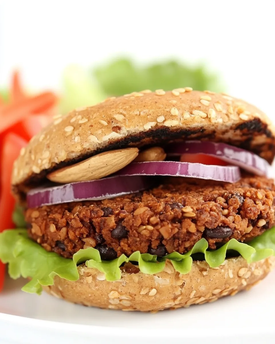 Delicious Black Bean Walnut Burger (Vegan, Oil-Free!) image