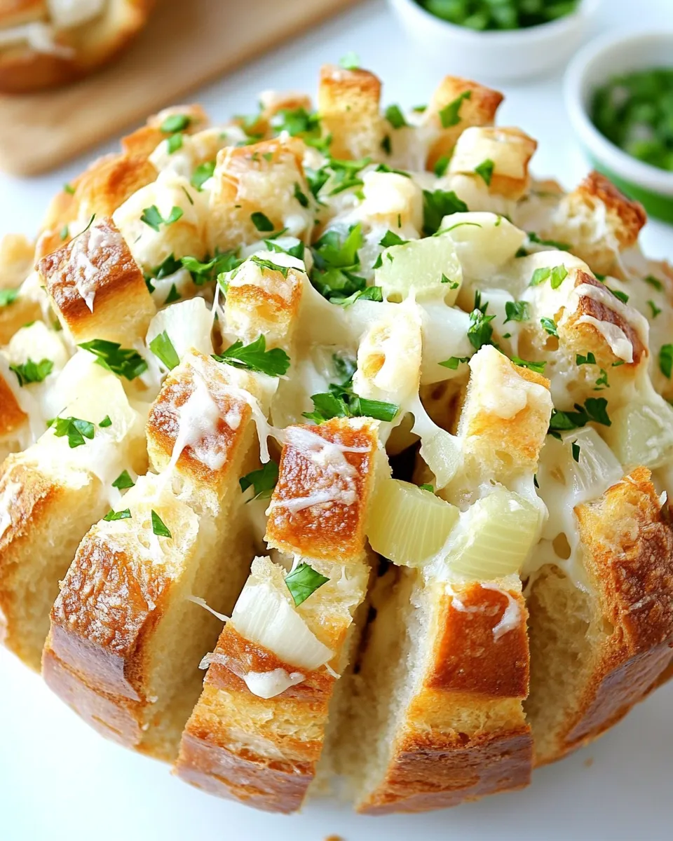 Delicious Bloomin Onion Bread shot