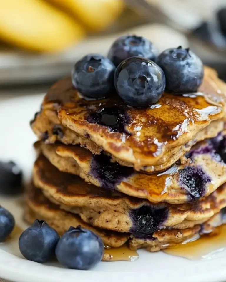 Easy Blueberry Almond Protein Pancakes photo