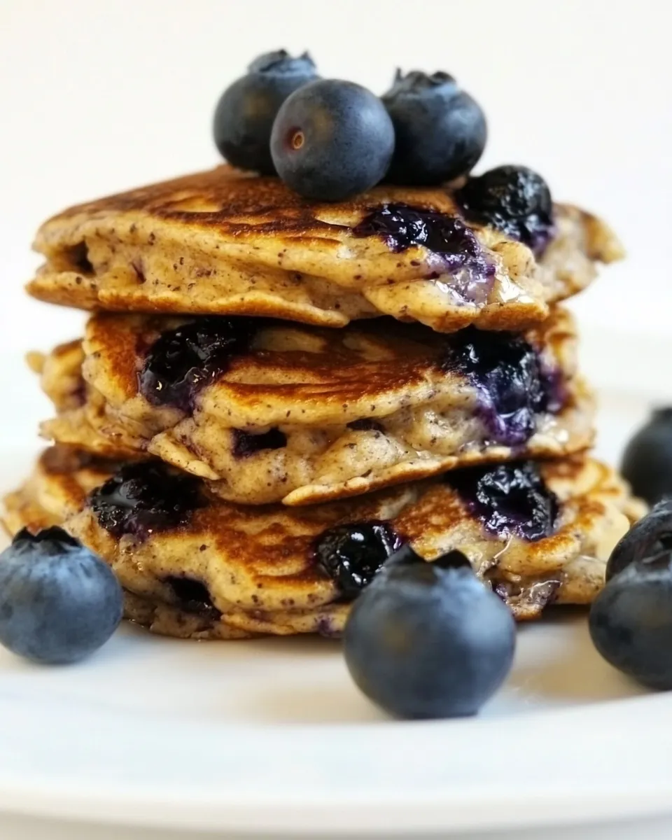 Delicious Blueberry Almond Protein Pancakes recipe photo