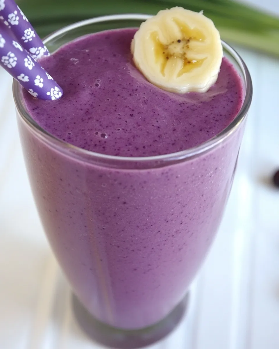Delicious Blueberry Banana PB Smoothie image