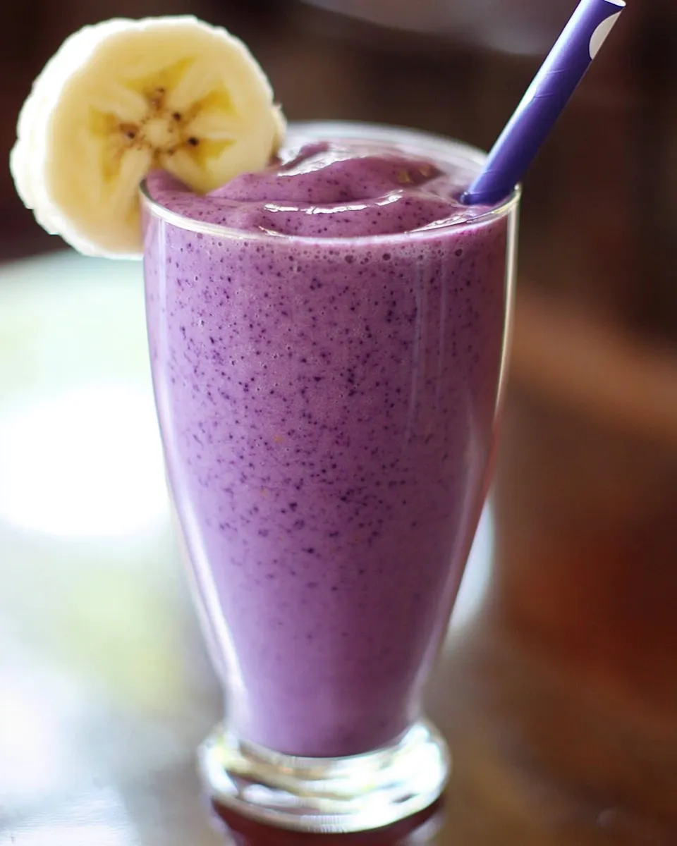 Healthy Blueberry Banana PB Smoothie recipe photo