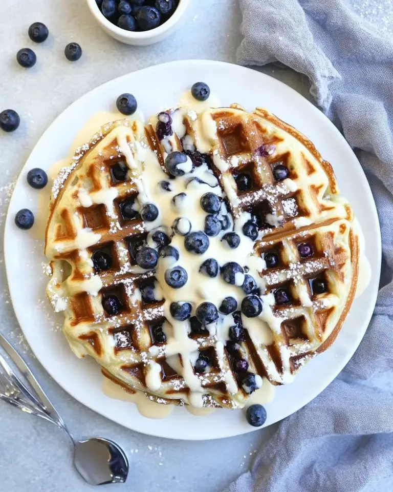 Homemade Blueberry Sour Cream Waffles photo