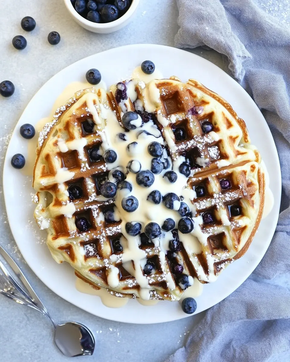 Homemade Blueberry Sour Cream Waffles photo