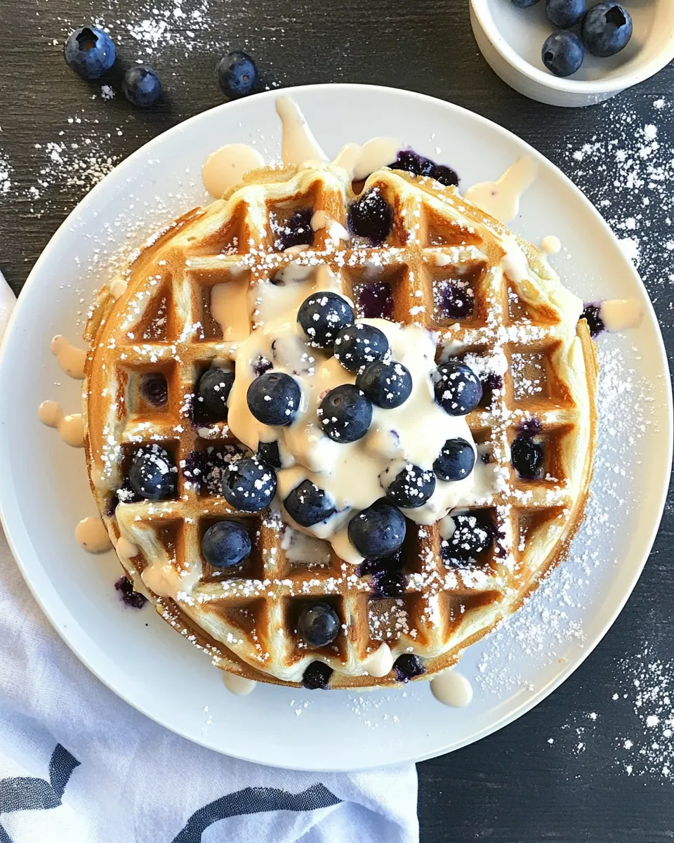 Easy Blueberry Sour Cream Waffles recipe photo
