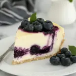 Homemade Blueberry Swirl Cheesecake photo