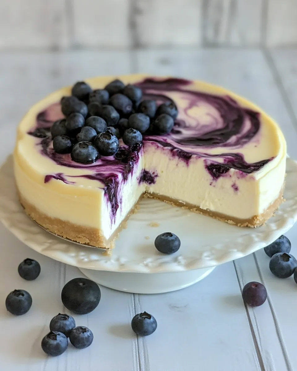 Easy Blueberry Swirl Cheesecake recipe photo