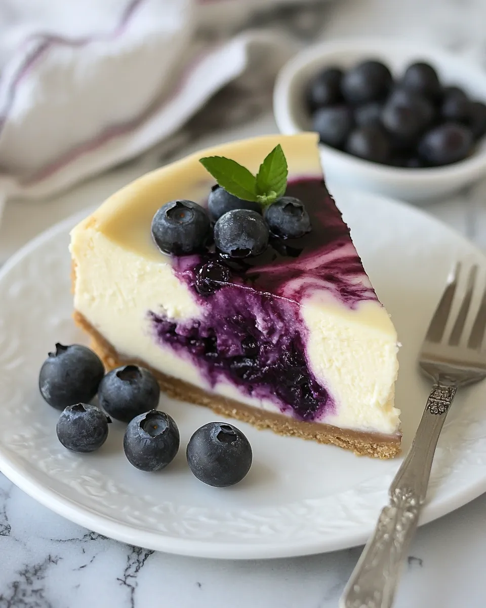 Delicious Blueberry Swirl Cheesecake shot