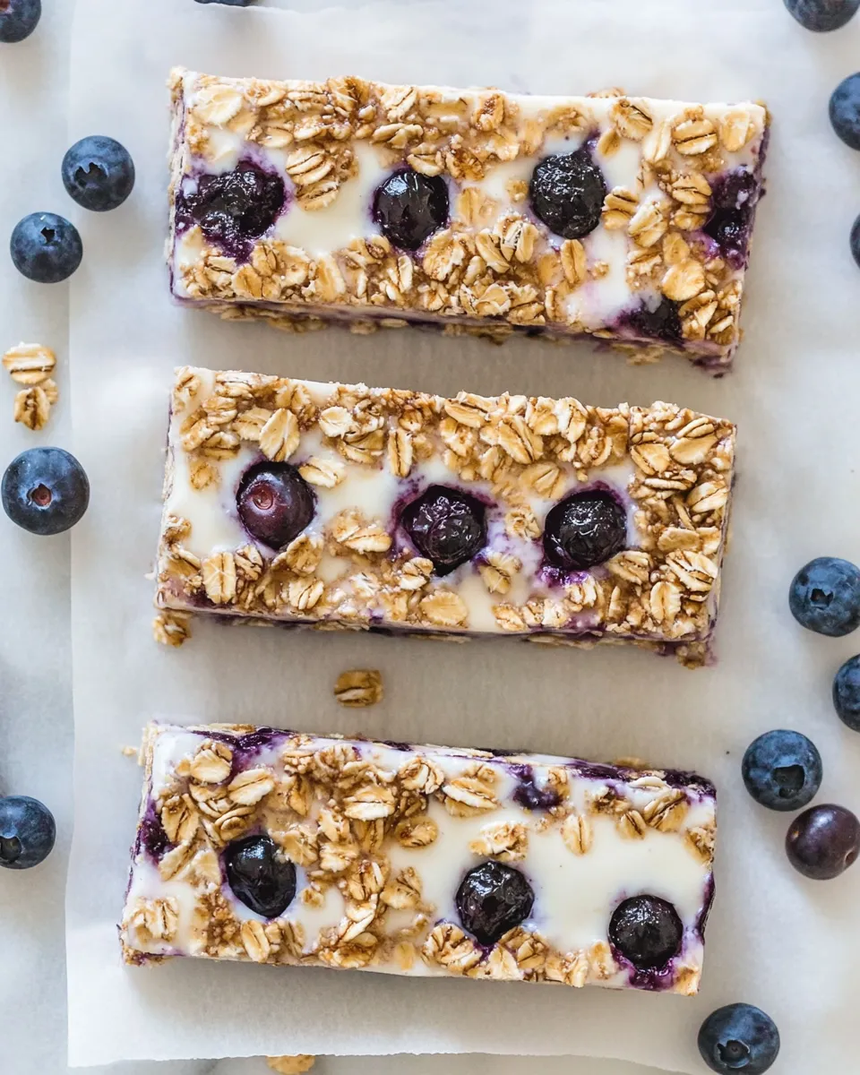 Amazing Blueberry Vanilla Greek Yogurt Granola Bars. photo