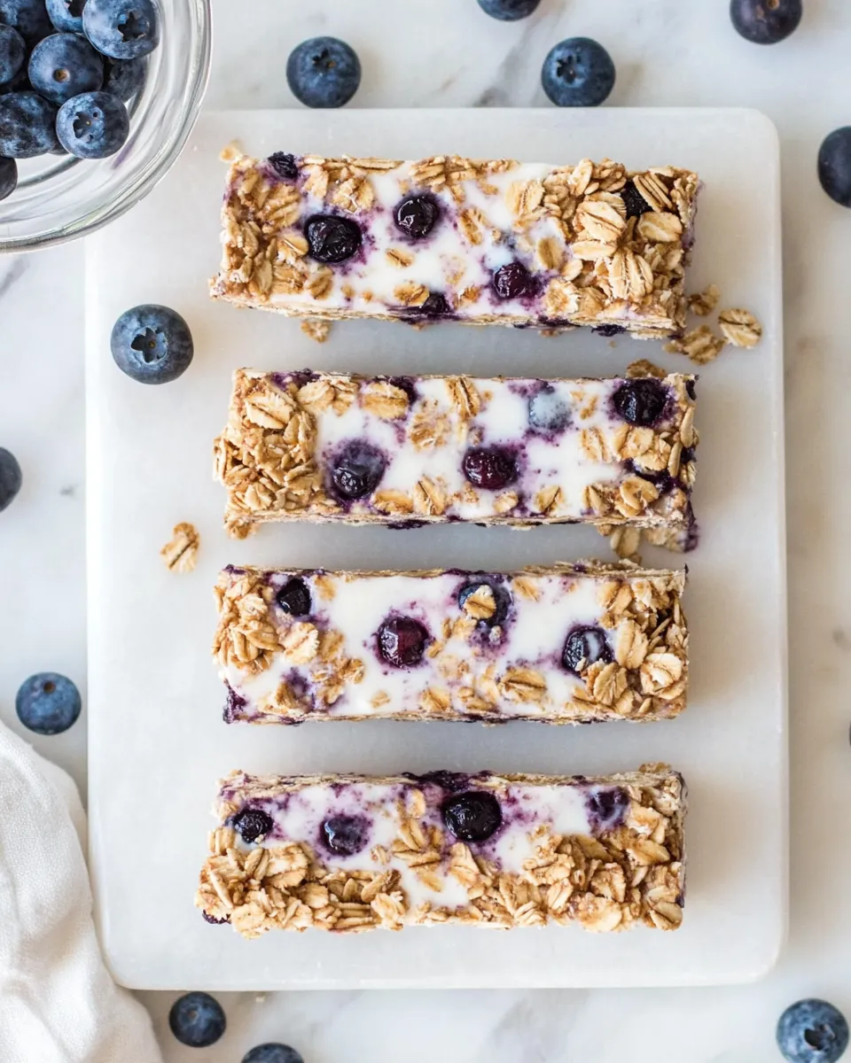 Savory Blueberry Vanilla Greek Yogurt Granola Bars. picture