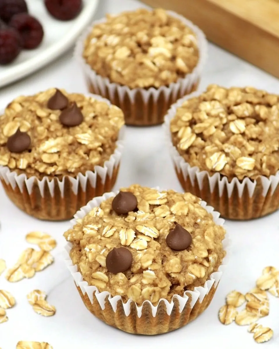 Healthy Breakfast Oatmeal Cupcakes To Go food shot
