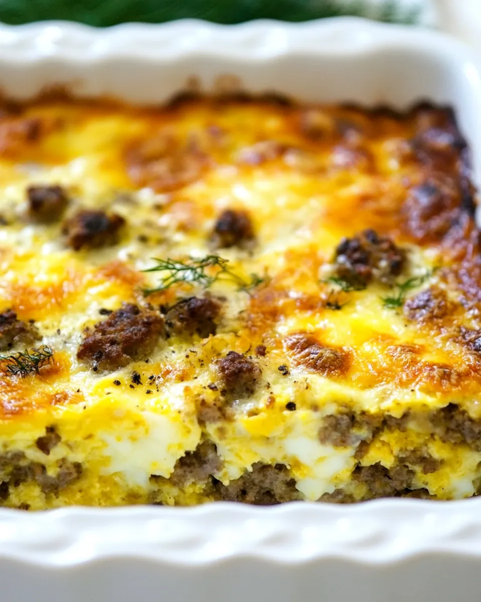 Classic Breakfast Sausage, Egg & Cheese Casserole image