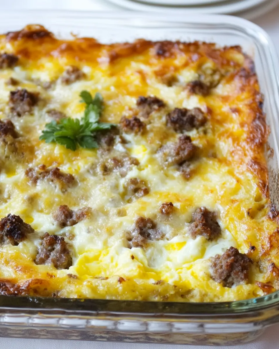 Easy Breakfast Sausage, Egg & Cheese Casserole recipe photo