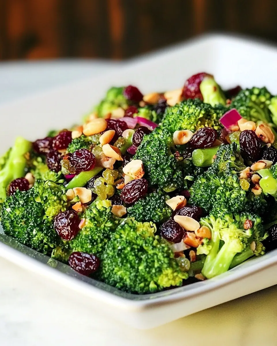 Delicious Broccoli Craisin Salad shot