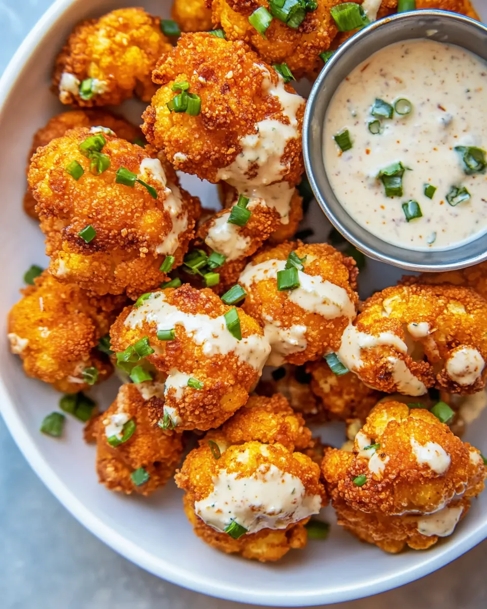 Fresh Buffalo Cauliflower with Spicy Tahini Ranch. dish image