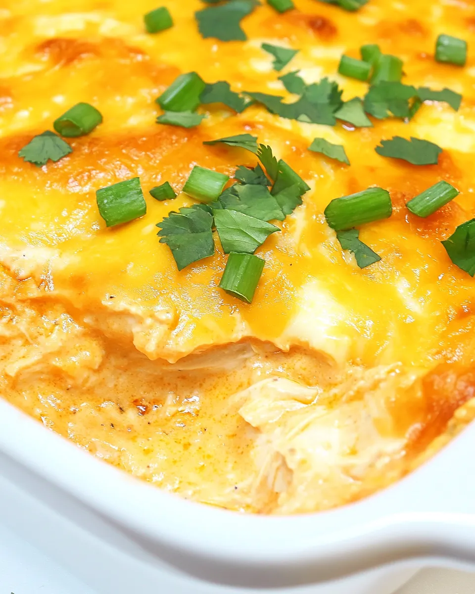Easy Buffalo Chicken Dip (No Ranch) Recipe shot
