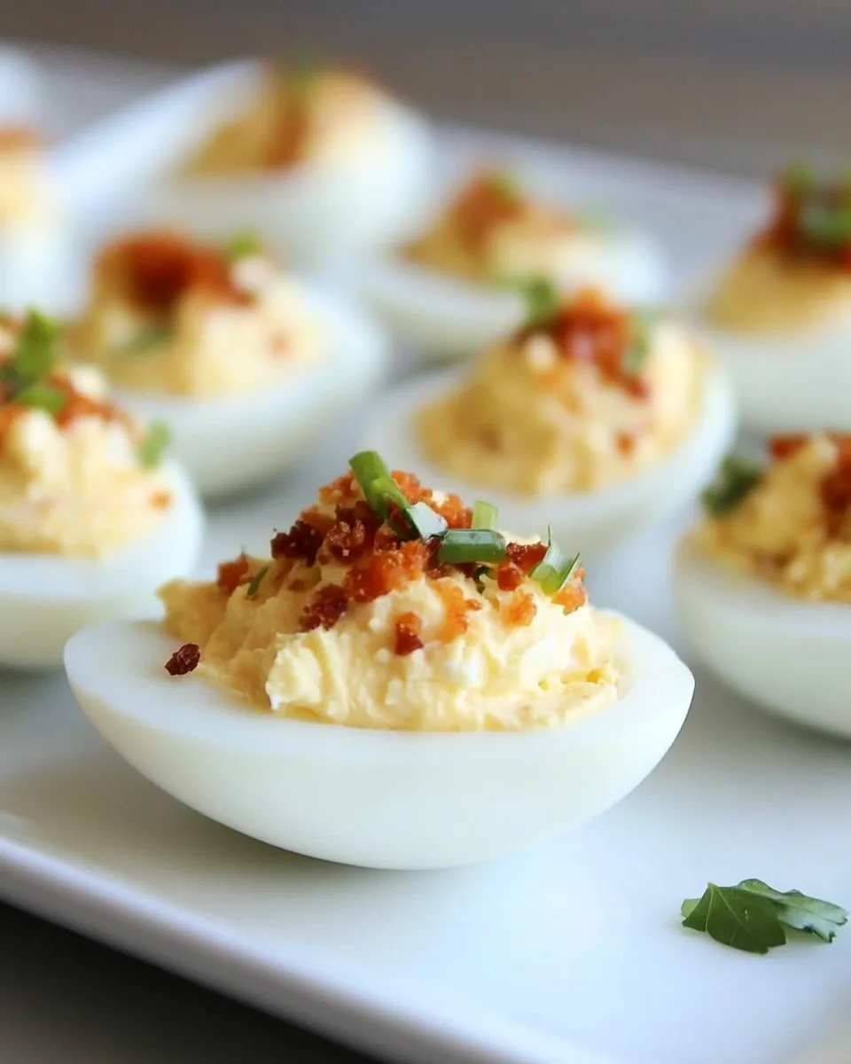 Delicious Buffalo Deviled Eggs shot