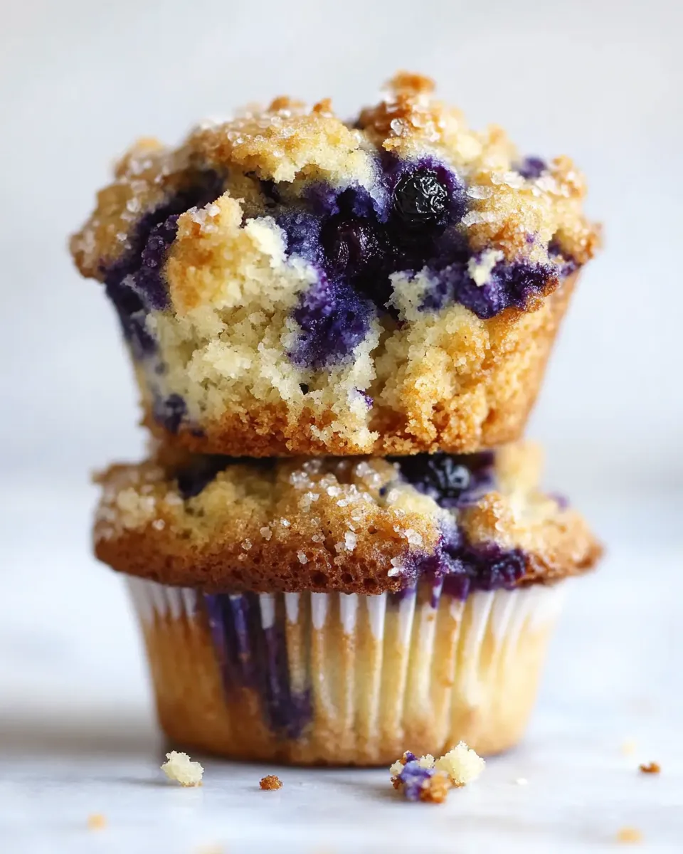 Simple Bursting Blueberry Coffee Cake Muffins. shot