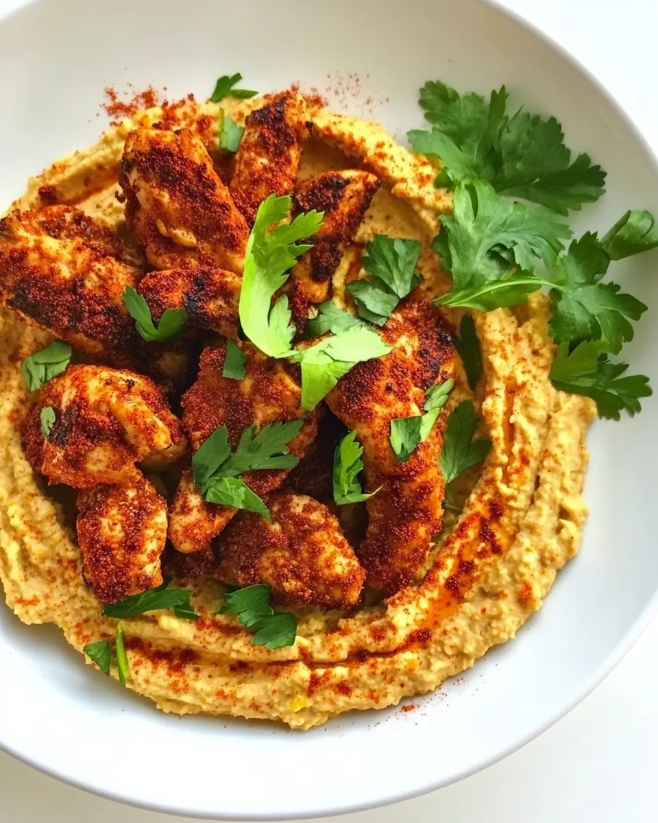Quick Cajun Chickenwith Hummus shot